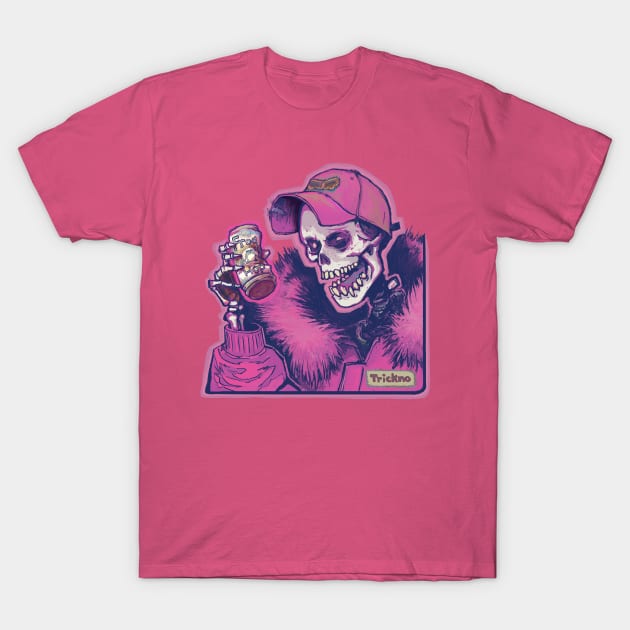 Skeleton Cheers Heart T-Shirt by Tricknologic